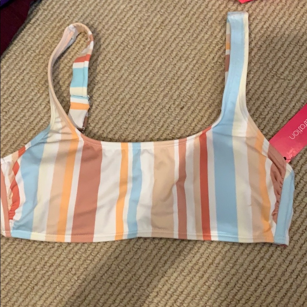 Striped bikini top